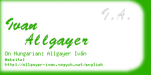 ivan allgayer business card